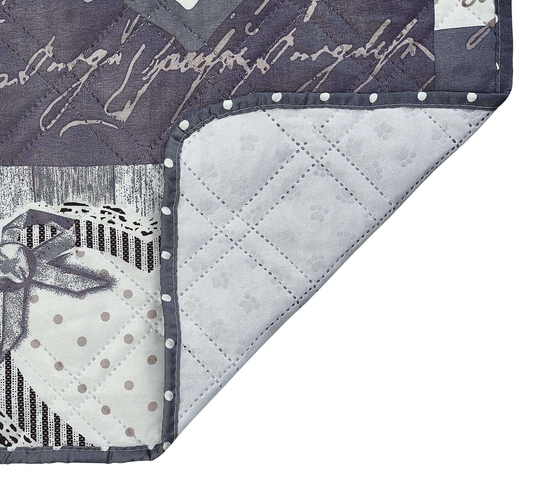 Quilted Calming Dog Bed Mat with Removable Washable Cover - Soft Cushion Protector & Couch Cover for Dogs, Cats & Pets (Medium Size, Grey Heart Patchwork) - Perfect for Anxiety Relief & Cozy Napping at Home