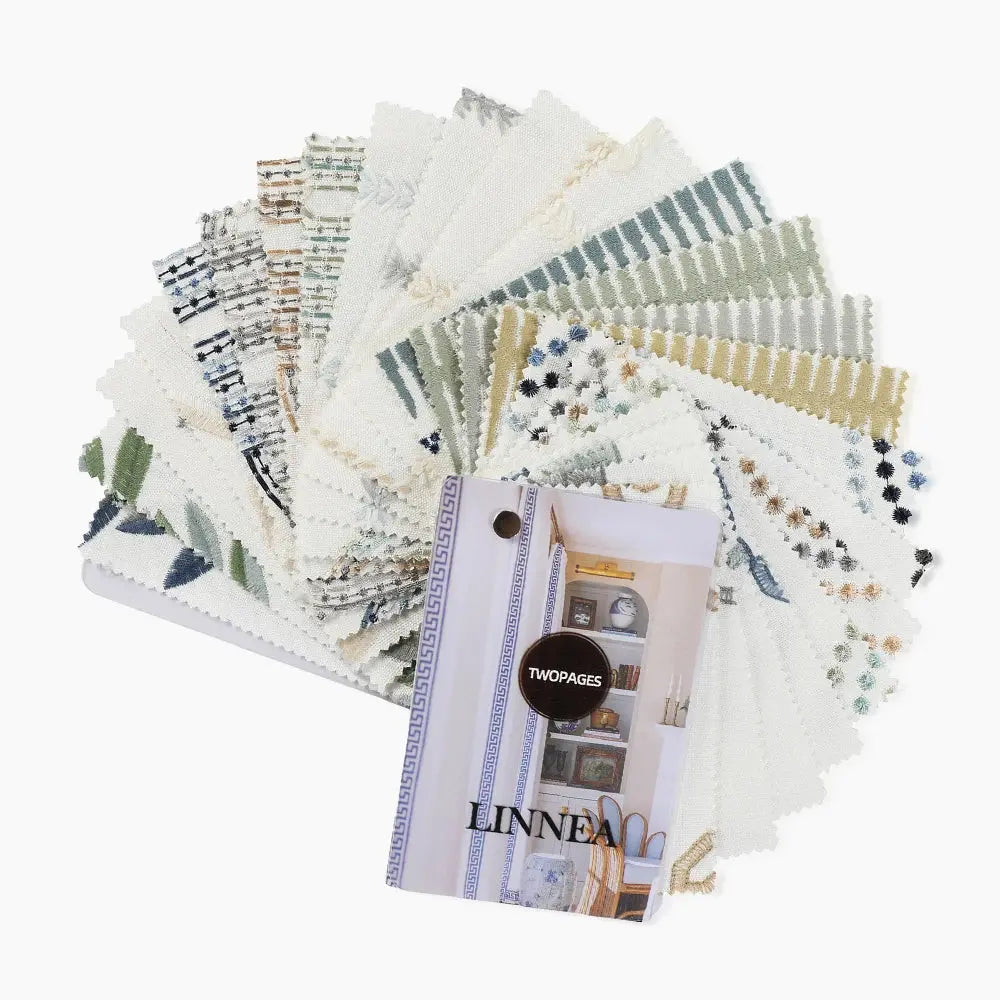 Linnea Embroidered Linen Cotton Booklet - 24 Vibrant Colors | Premium Notebook for Journaling, Sketching & Gift Giving