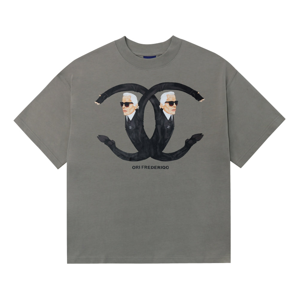 Ori Frederiqo CC Karl Pants Tee Grey T-Shirt - Men's Casual Cotton Graphic Tee for Streetwear & Everyday Outfits