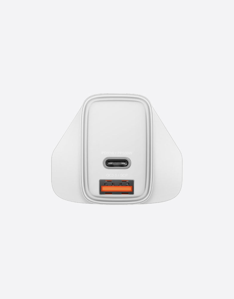 AmpCharge PS33 Fast Wireless Charger - UK Plug | Compatible with iPhone, Samsung & More | Perfect for Home, Office & Travel