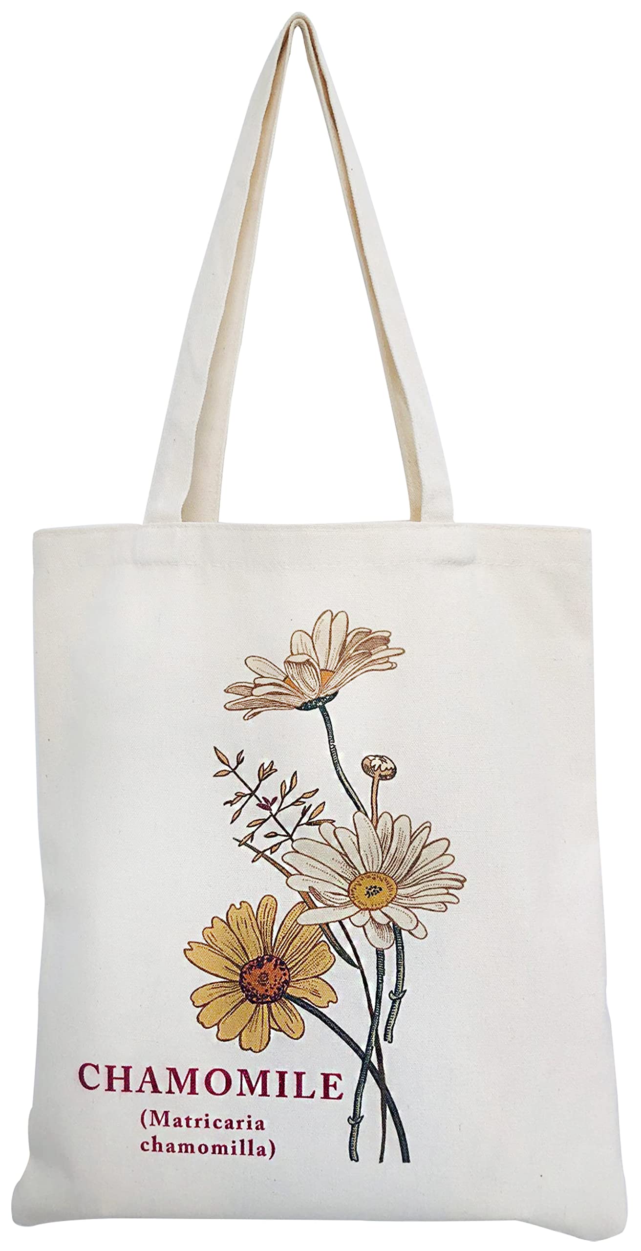 Stylish Floral Canvas Tote Bag for Women - Reusable Grocery Shopping Bag with Cute Cat Design - Perfect for Teachers, Beach Trips & Farmers Market