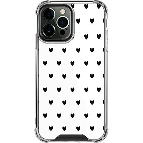 Skinit Clear Protective Phone Case for iPhone 13 Pro Max - Stylish White & Black Hearts Design | Slim Fit, Scratch-Resistant Cover for Everyday Use & Fashion Protection