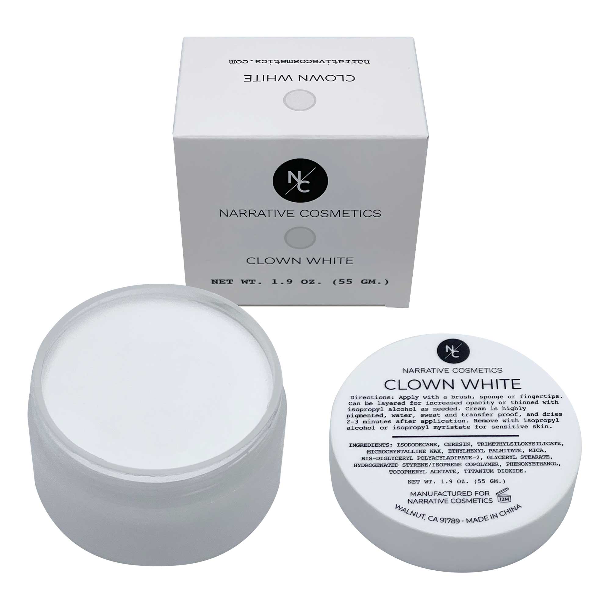 Quick Drying Clown White Cream Makeup - Professional Waterproof Face Paint for Halloween, Cosplay & Theater Performances