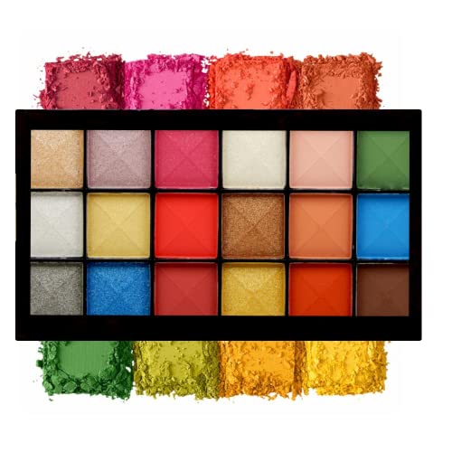 VARS LONDON 18-Color Matte Nude Shimmer Eyeshadow Palette with Face Highlighter & Blusher - Perfect for Daytime Makeup, Evening Glam, and Professional Looks