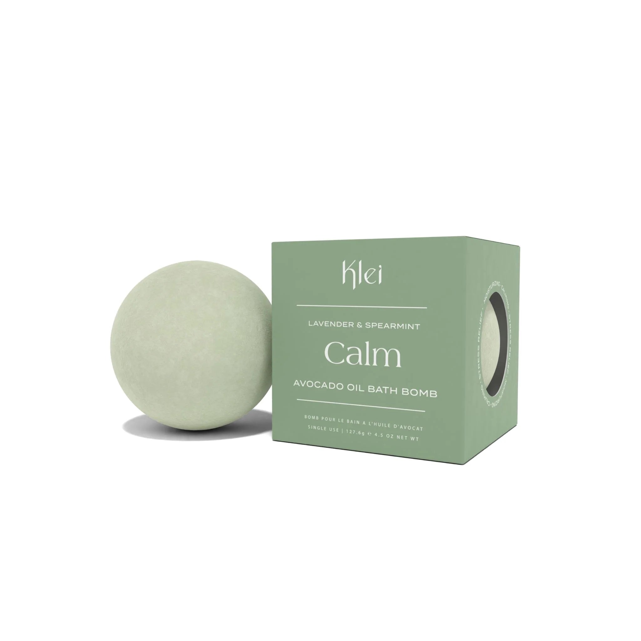 Calming Lavender & Spearmint Avocado Oil Bath Bomb for Relaxation - Perfect for Stress Relief & Self-Care Spa Nights