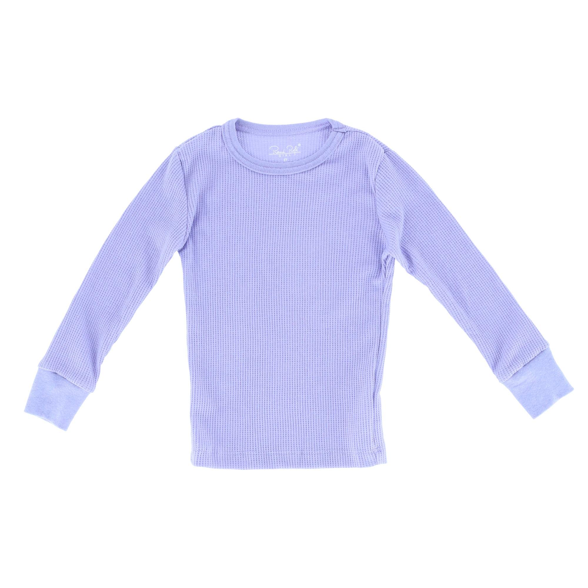 Rene Rofe Girls' Thermal Underwear Set - 2-Piece Waffle Knit Long Johns for Toddlers (1-3 Years) | Warm Winter Base Layer for Baby Girls | Perfect for Cold Weather, Snow Play & Indoor Comfort
