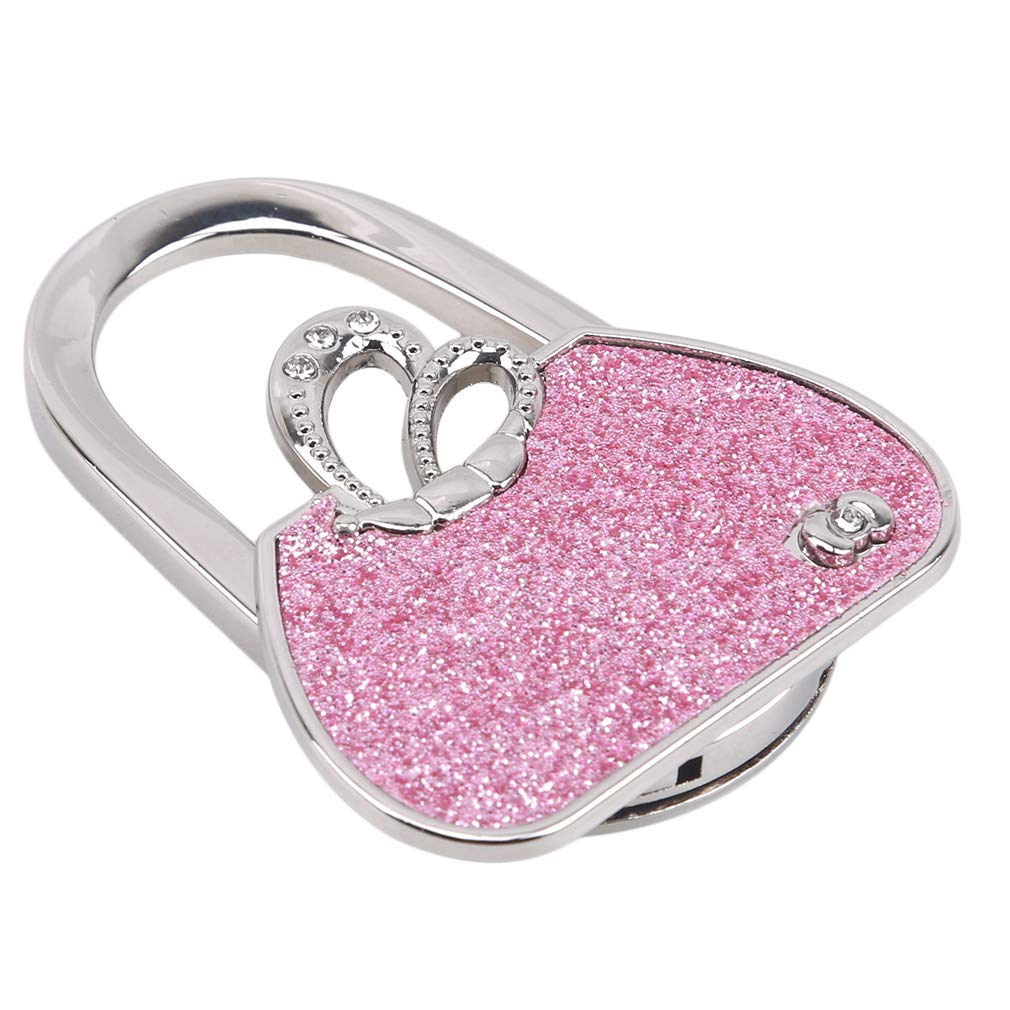 Foldable Handbag Hook - Cute Purse Hanger for Table, Lovely Pink Handbag Shape - Perfect for Restaurants, Travel & Home Use