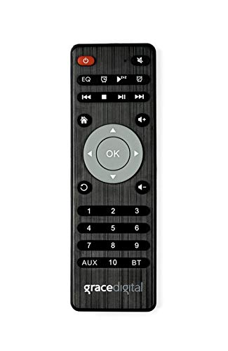 Grace Digital Mondo Elite Smart Internet Radio with Bluetooth & Wi-Fi - 7-Day Alarm Clock, No Microphone (Black) - Perfect for Bedroom, Office, and Kitchen Use