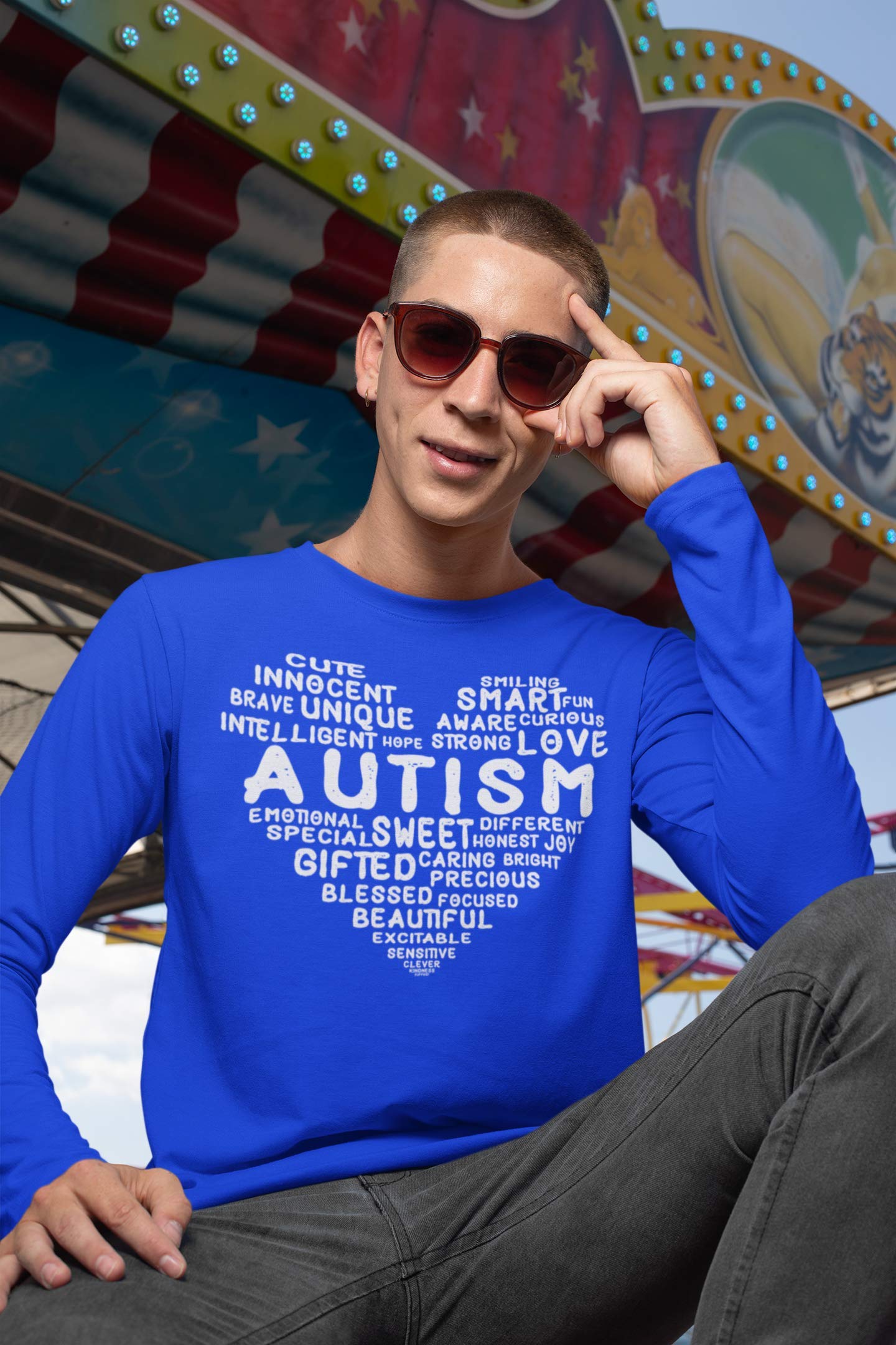 Autism Awareness T-Shirt - Heart Love Sweet Smart Honest Design for Men & Women | Comfortable Cotton Tee for Everyday Wear, Fundraising Events & Support Awareness