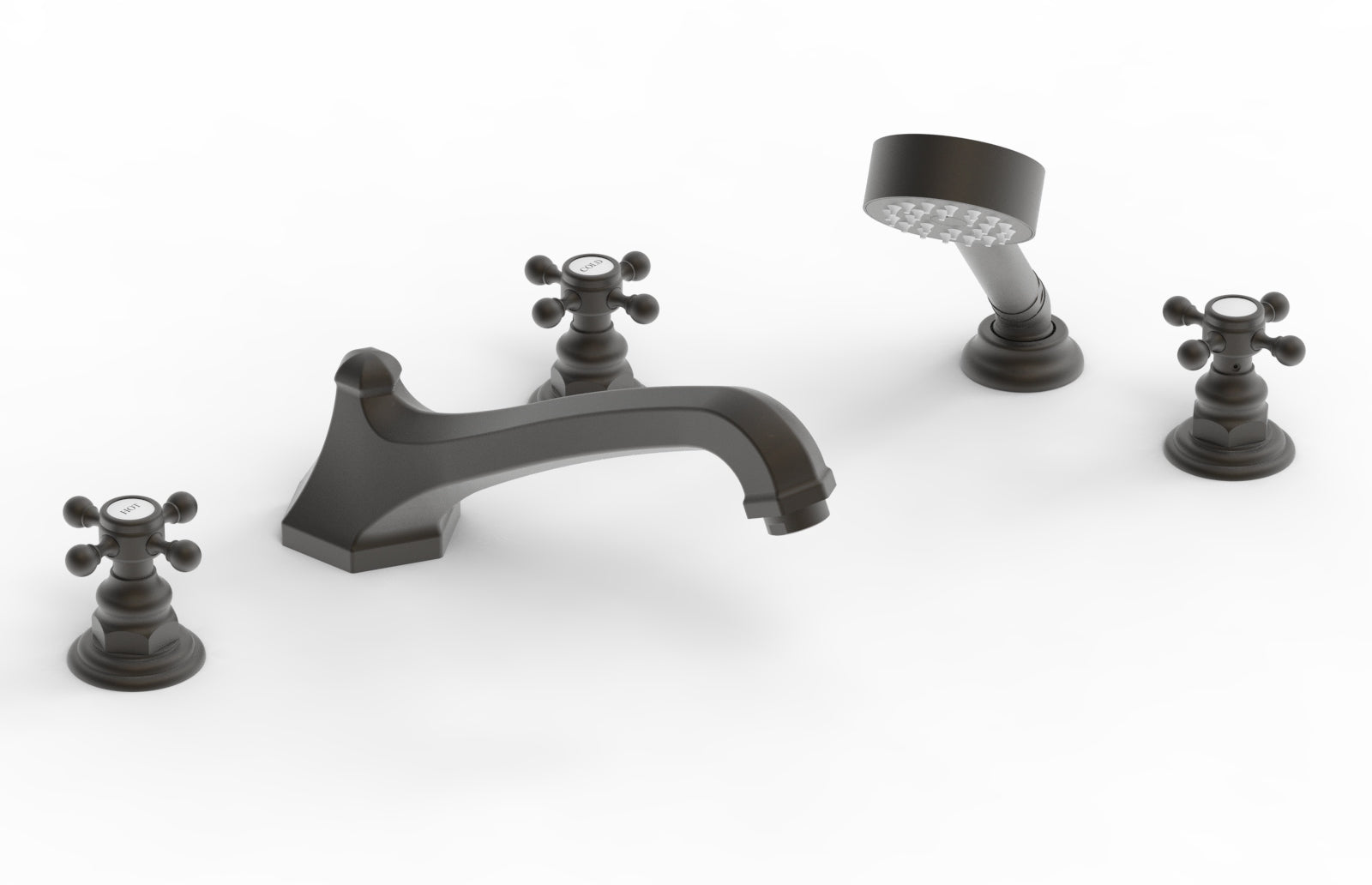 HEX TRADITIONAL Deck Mounted Bathtub Set with Hand Shower - 500 48 Inch Freestanding Soaking Tub for Bathroom Renovation | Perfect for Spa-Like Relaxation & Modern Home Decor
