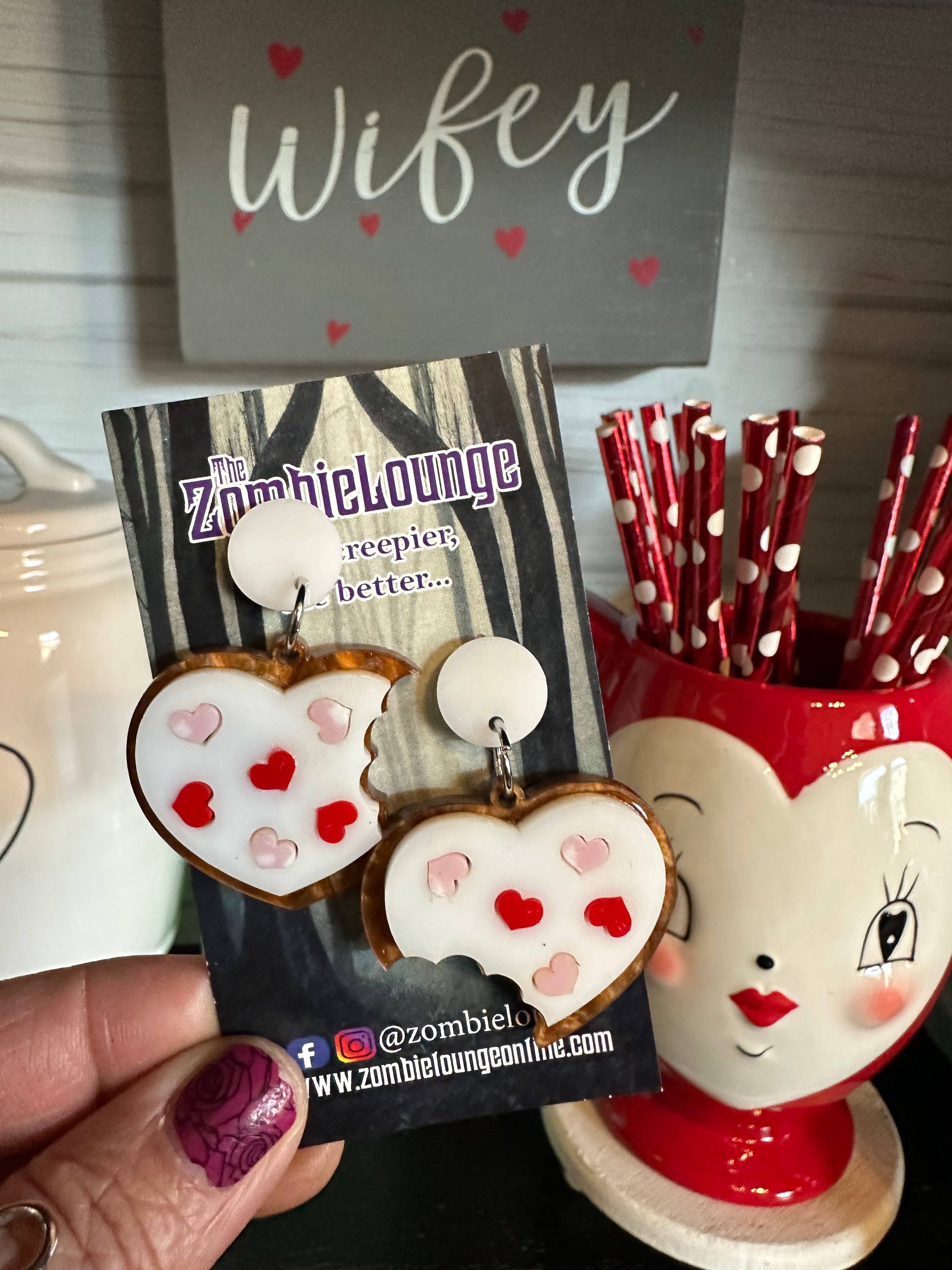 Valentine's Day Heart Cookie Earrings - Sweet Romantic Jewelry Gift for Her - Perfect for Valentine's Gifts, Anniversaries & Date Nights