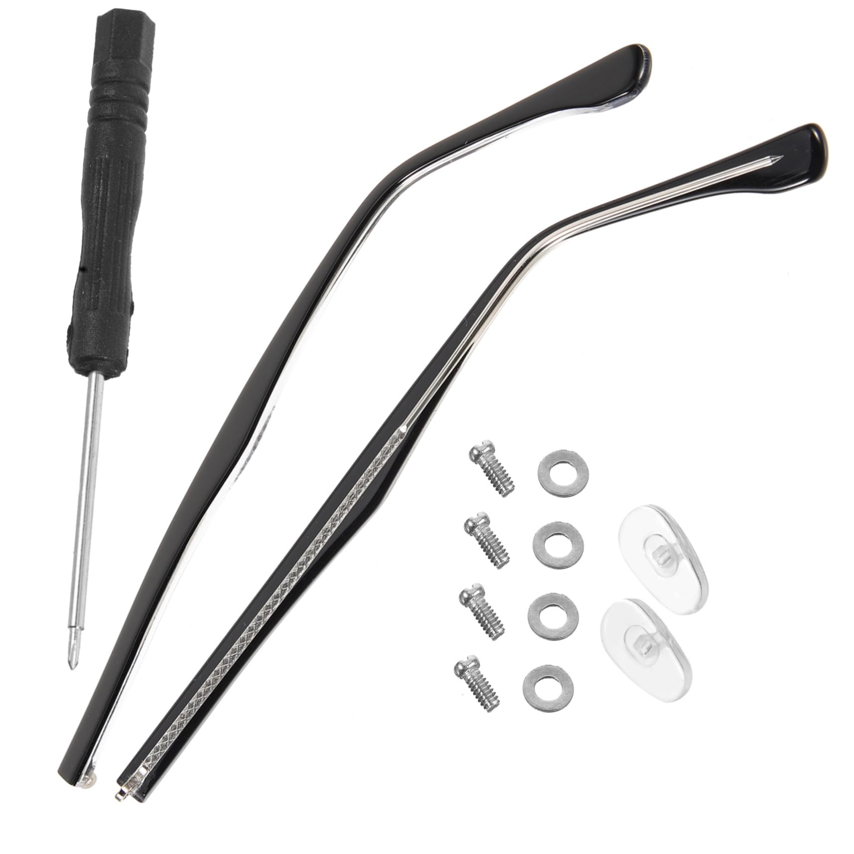 PartyKindom 2 Pairs Universal Metal Glasses Legs & Ear Pads - Replacement Brackets for Sunglasses, Mam Bottle Grips, Temple Accessories - Perfect for Reading, Driving & Outdoor Activities