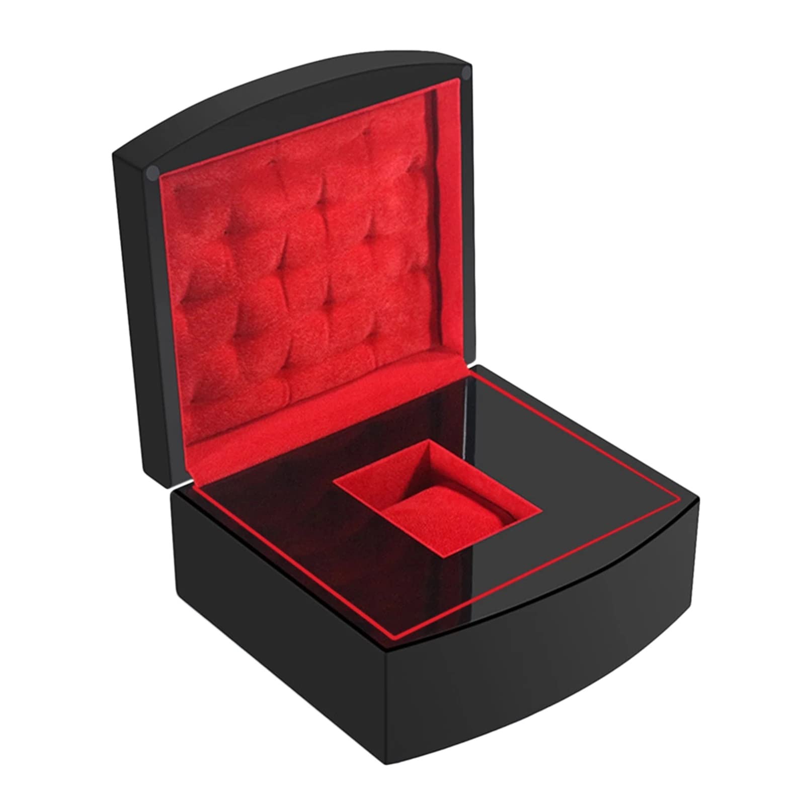 Premium Wooden Watch Box Organizer - Single Grid Jewelry & Bracelet Storage Case - Glossy Black Finish - Perfect Gift for Watch Collectors & Fashion Enthusiasts (Ideal for Home Display, Travel & Luxury Watch Storage)