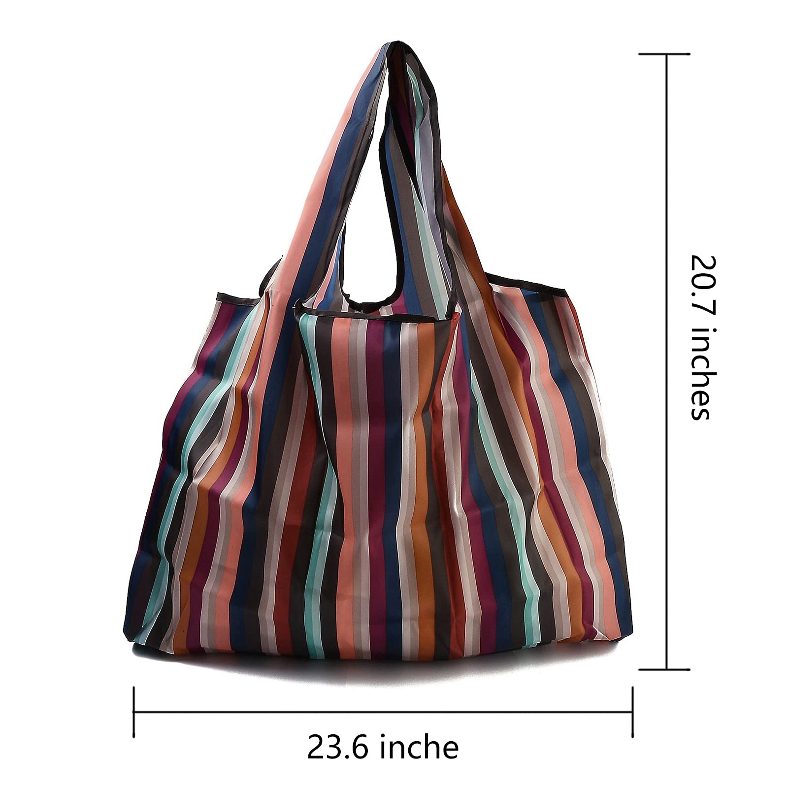 BEEFLYING Foldable Eco-Friendly Nylon Grocery Bags - Reusable Waterproof Shopping Tote for Groceries, Beach, Travel & Daily Use