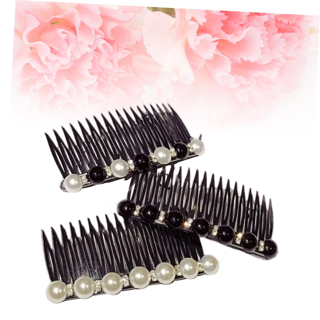 POPETPOP 3-Piece Pearl Comb Headband Set - Rhinestone Decor Hair Accessories for Women & Girls | Wedding, Party, Prom, Travel & Home Decor