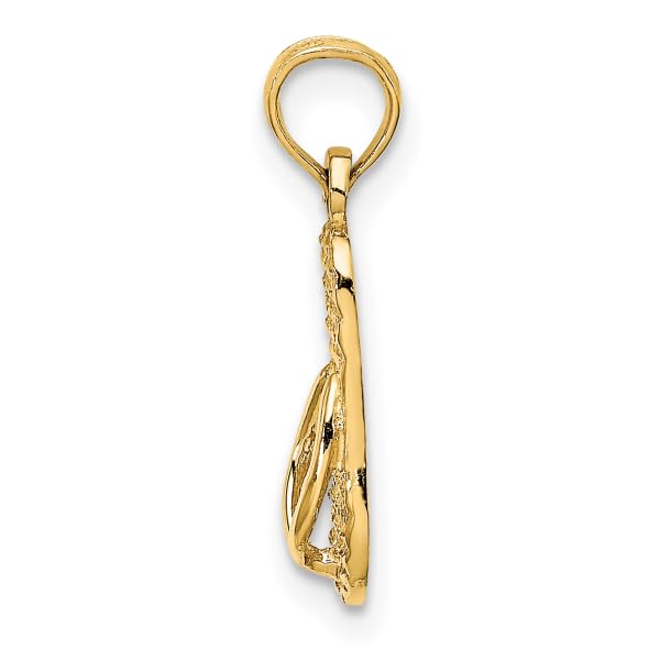 14K Solid Yellow Gold Lbi Long Beach Island Hawaiian Flip Flop Necklace - Sandals Pendant Charm for Beach Vacation, Summer Jewelry Gift for Women - Perfect for Ocean Getaways, Tropical Holidays & Coastal Fashion Accessories