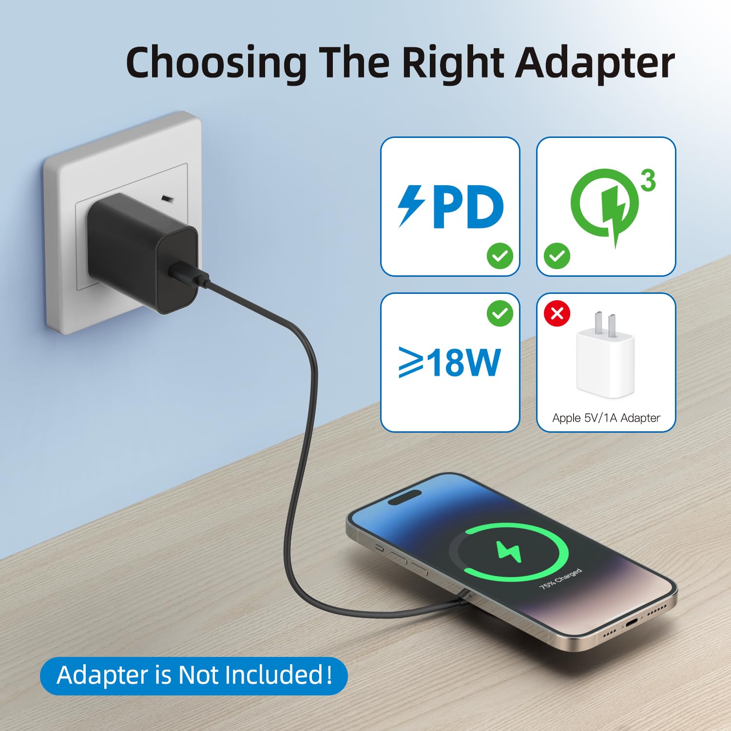 15W Max Fast Magnetic Wireless Charger Pad for iPhone 15/14/13/12 - USB-A Converter Included - Black | Perfect for Home, Office & Car Charging