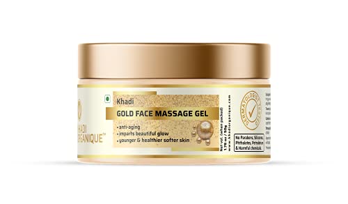 Khadi Organique Gold Face Massage Gel - 50gm for Glowing & Radiant Skin | Organic Facial Treatment for Anti-Aging & Hydration | Perfect for Daily Skincare & Spa Routine