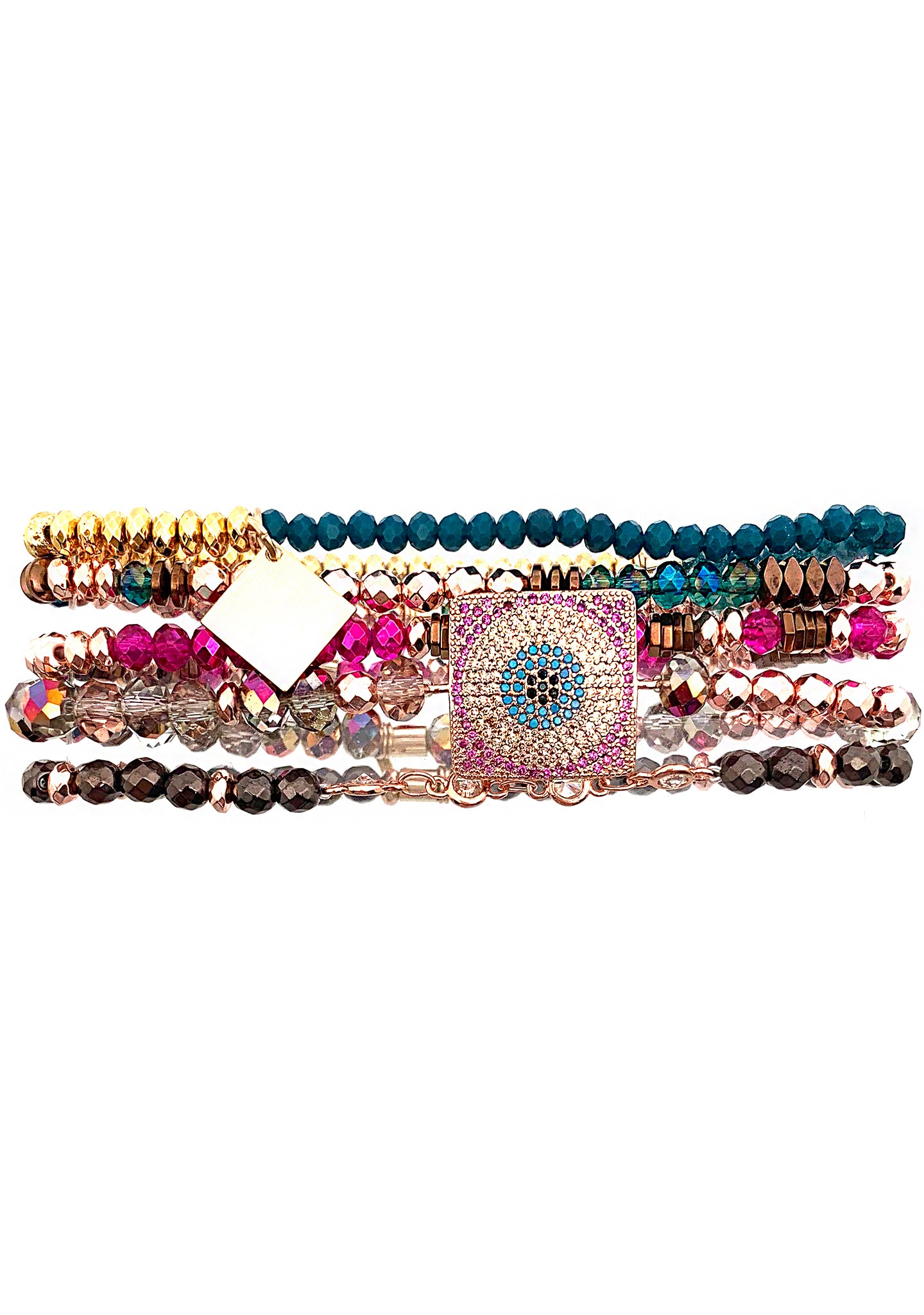 Gypsy Glow Selina Stacked Bracelet Set - Boho Chic Beaded Bracelets for Women, Layered Handmade Jewelry Gift - Perfect for Festivals, Parties & Everyday Wear
