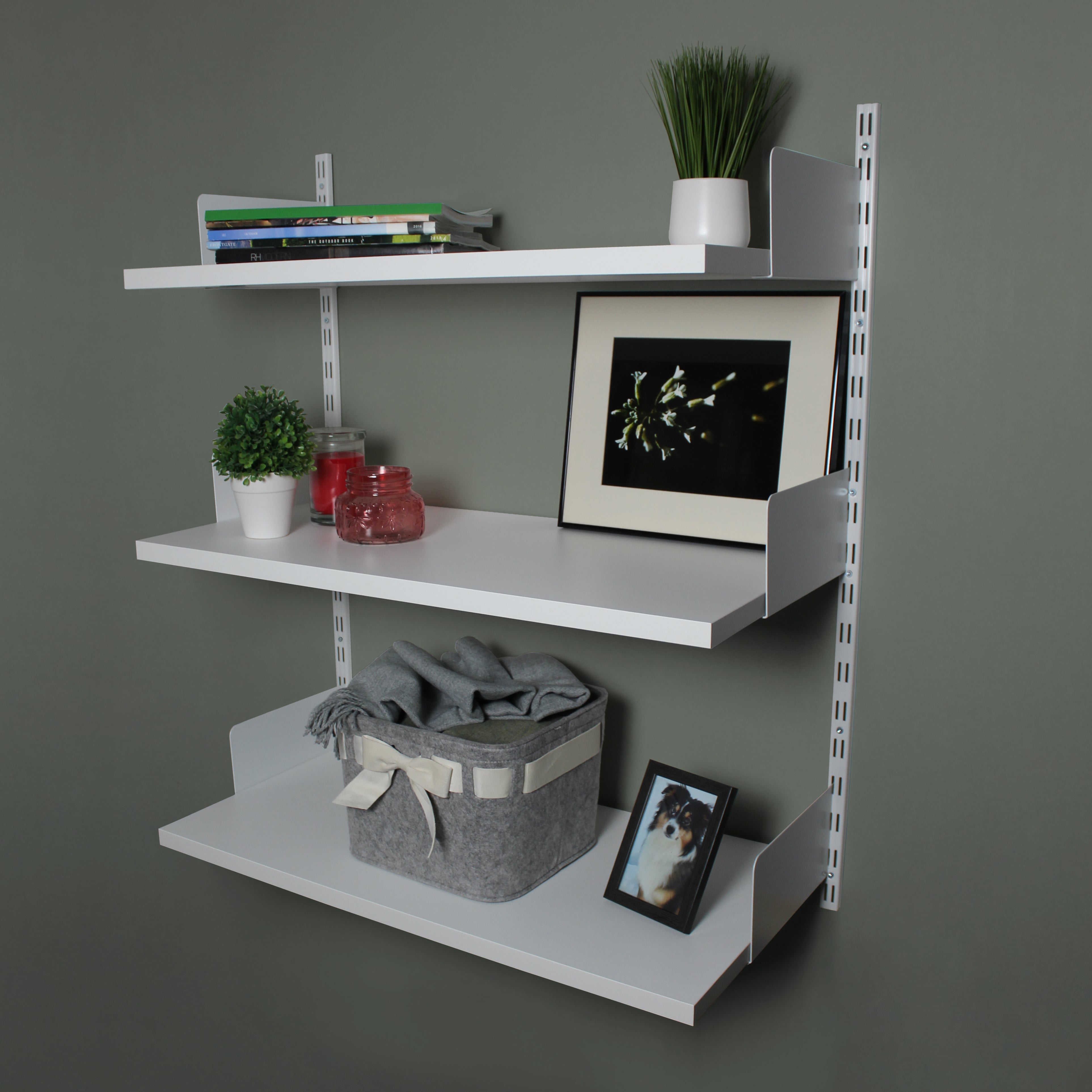 Wall Mounted Slot Shelf - Space Saving Storage Organizer for Bathroom, Kitchen, Bedroom & Office - Perfect for Books, Spices, Cosmetics & Small Items