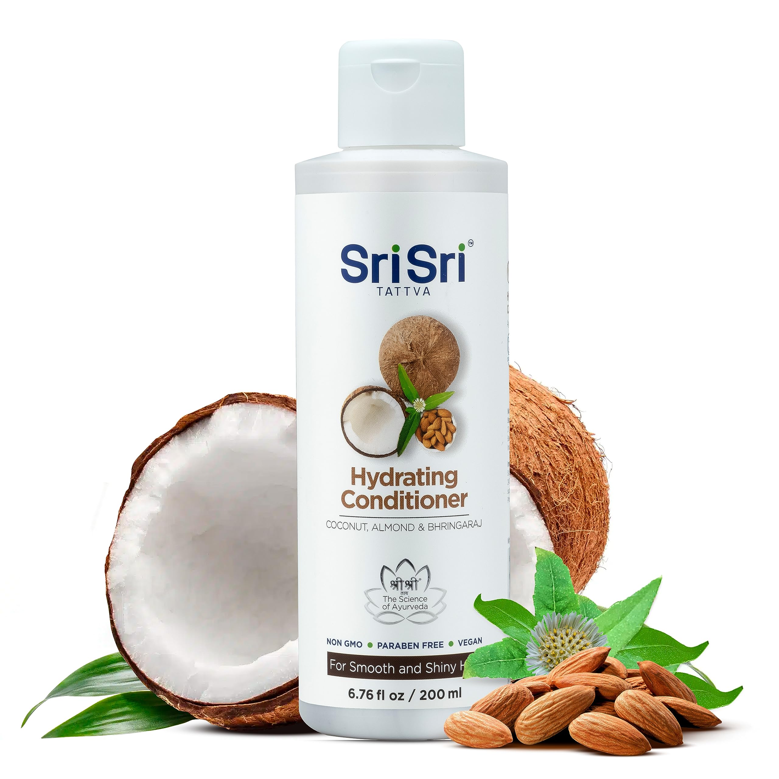 SRI SRI TATTVA Ayurvedic Hydrating Hair Conditioner with Bhringraj & Aloe Vera - Restores Shine & Moisture for Smooth, Healthy Hair - 200ml Natural Hair Care Treatment - Perfect for Dry, Damaged Hair & Daily Nourishment