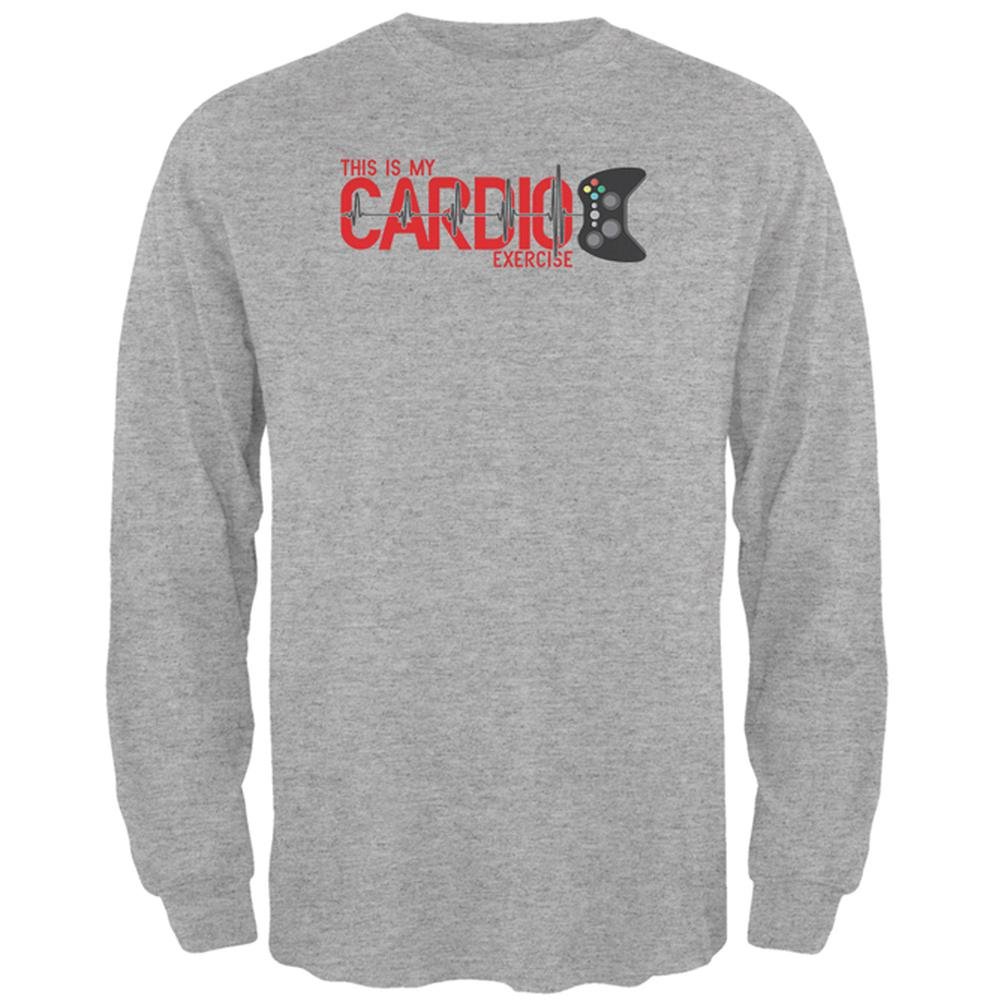 Men's Long Sleeve T-Shirt with Heartbeat Monitor - Cardio Exercise Game Controller Gen 3 (Heather Grey, MD) | Perfect for Fitness Tracking & Interactive Gaming Workouts