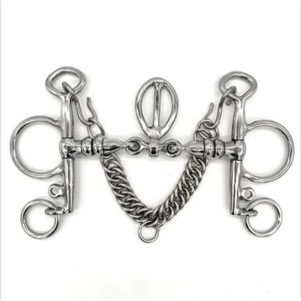 Premium AJR Pelham Horse Bit with Nagbutt Link & Cherry Rollers - Perfect for English Riding, Dressage, and Show Jumping
