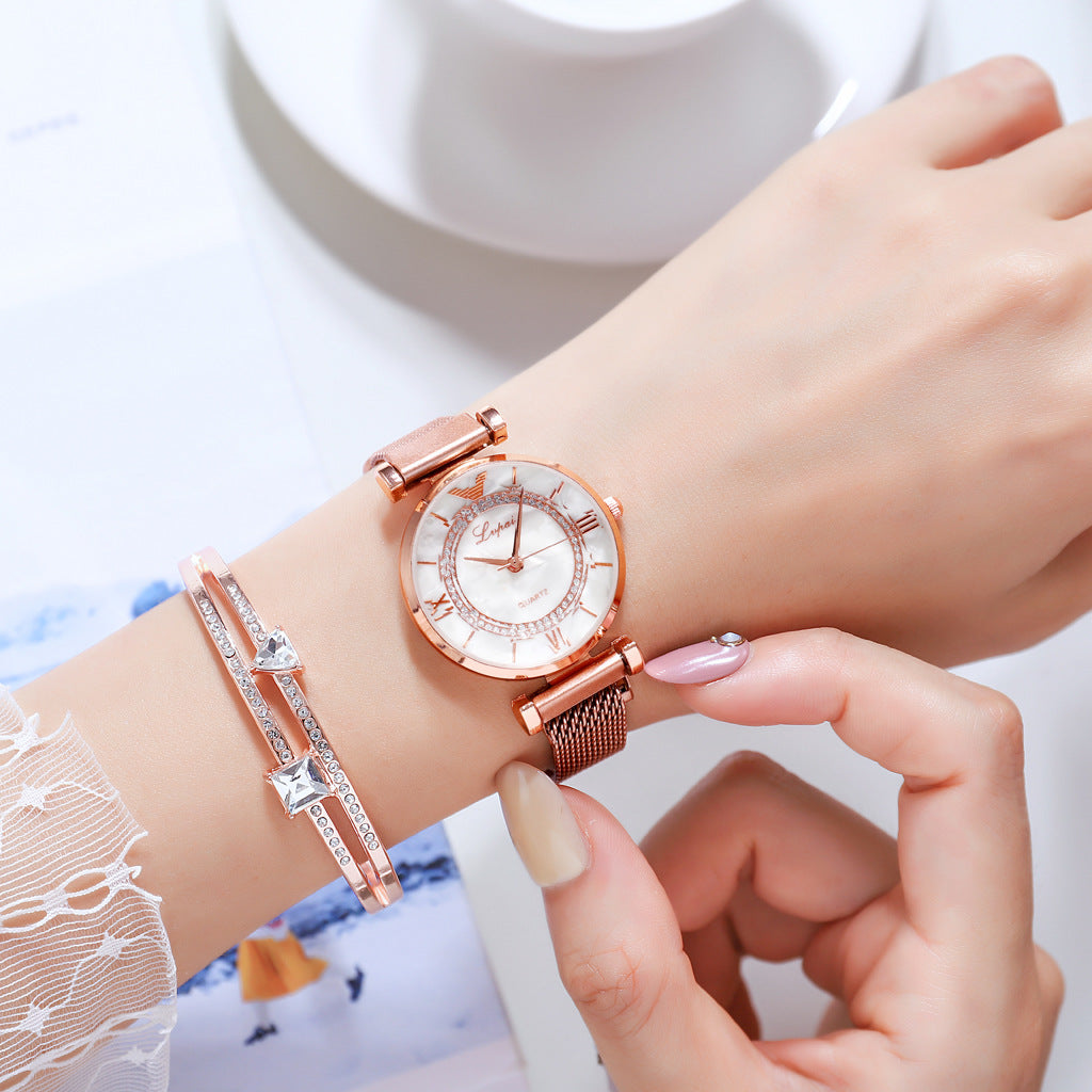 Elegant Diamond Jewelry Watch with Magnetic Buckle - Perfect for Women's Fashion Accessories & Special Occasions
