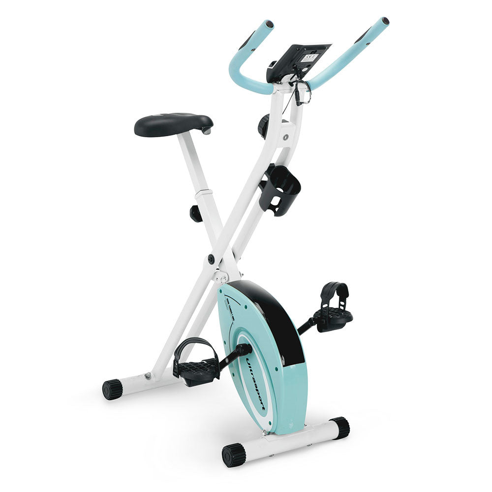 Marcy Foldable Upright Exercise Bike with Adjustable Resistance - Multiple Colors for Home Gym, Cardio Workout & Small Space Fitness