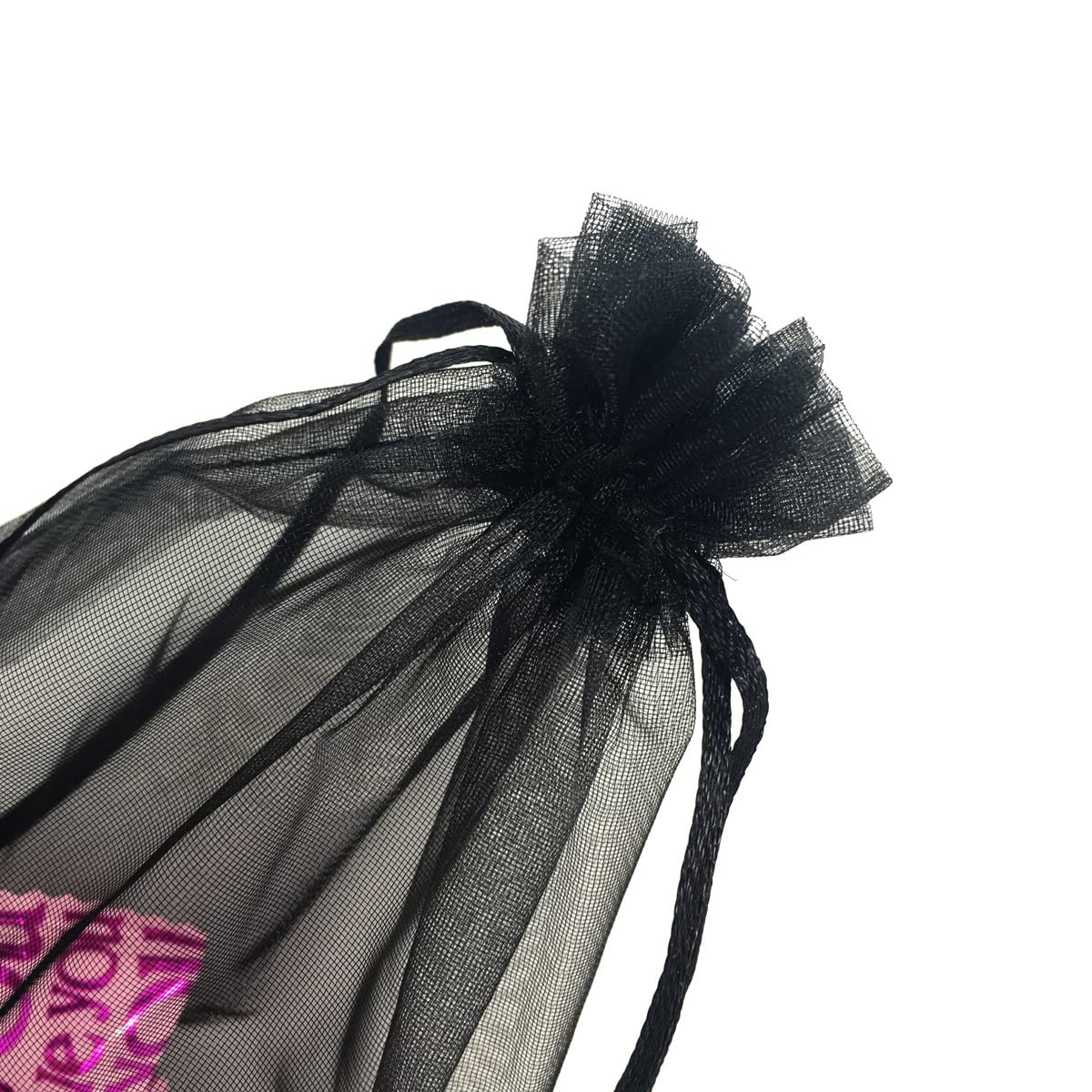 50PCS 12x16 Inches Black Organza Drawstring Gift Bags - Premium Wedding Party Favor Packaging for Jewelry, Candles, Bridal Shower & Birthday Gifts