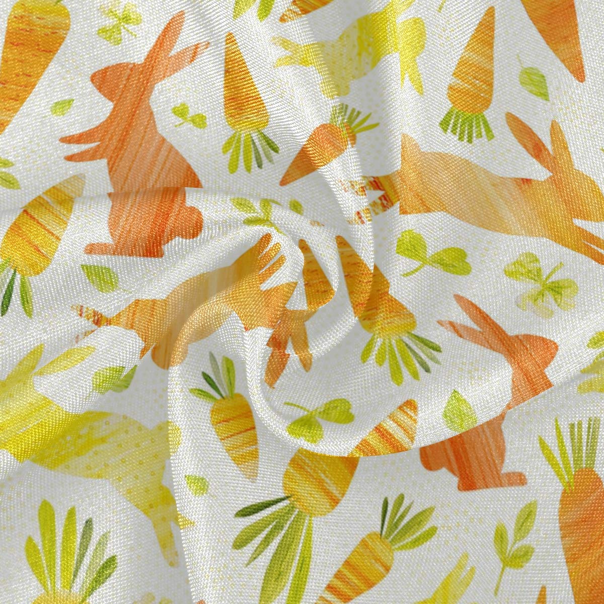 Wamika Easter Bunnies & Carrots Round Tablecloth - 60 Inch Spring Floral Lace Table Cover with Roses, Washable Polyester for Dining Decor | Perfect for Holiday Parties, Weddings, Picnics & Easter Celebrations