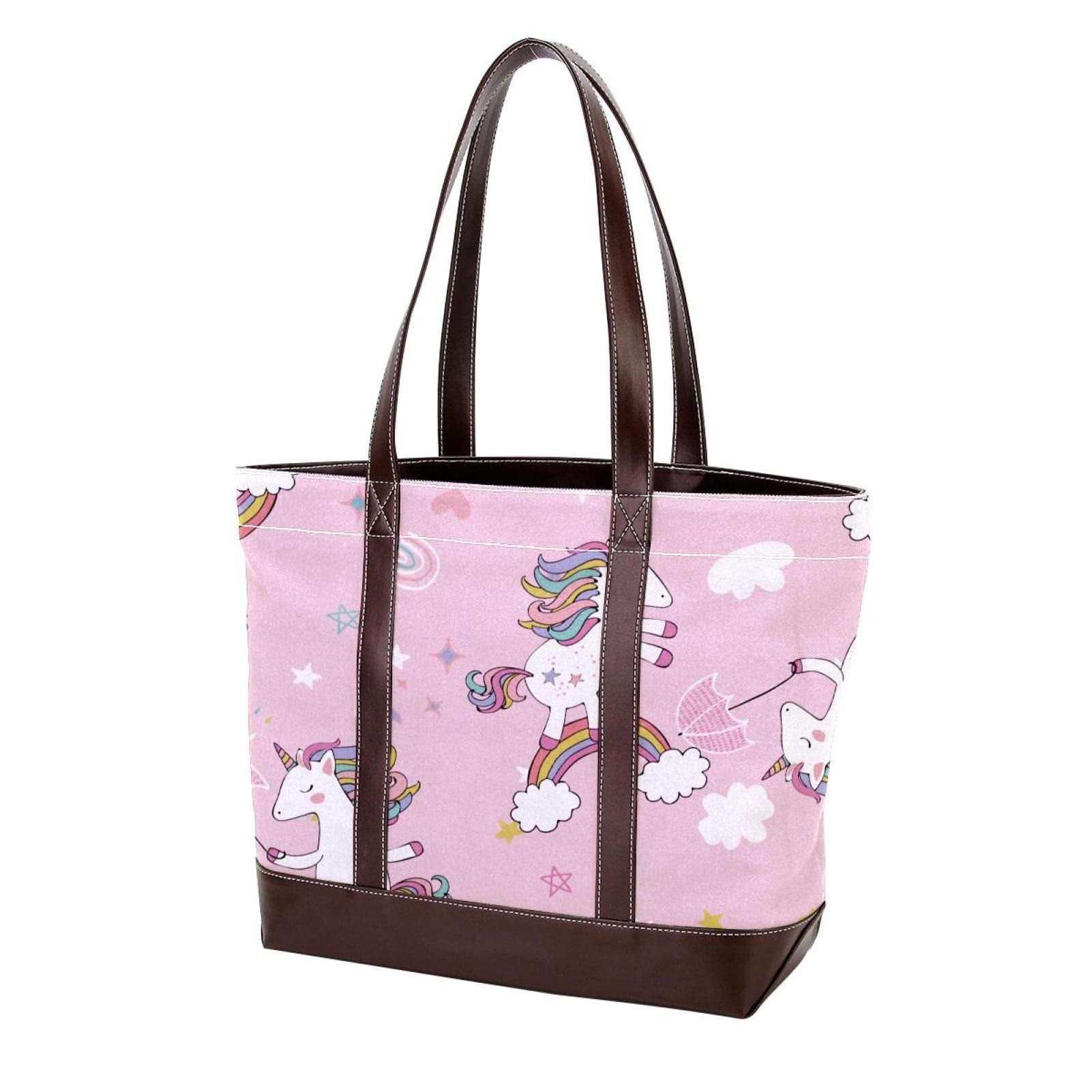 Stylish Large Leather & Canvas Fruit Tote Bags for Women - Top Handle Shoulder Satchel Hobo Purse | Perfect for Grocery Shopping, Beach Trips & Everyday Use