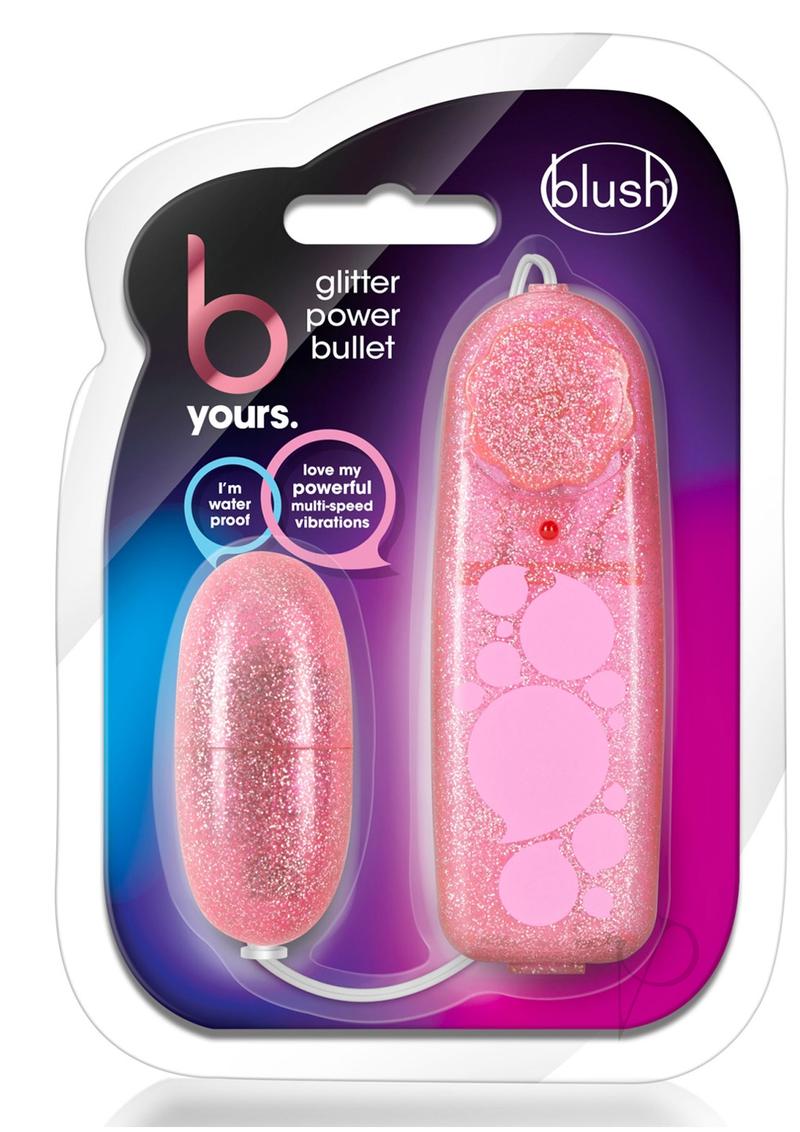 B Yours Glitter Power Bullet Vibrator with Remote Control - Rechargeable Mini Vibrator for Women, Pink | Perfect for Couples Play & Solo Pleasure