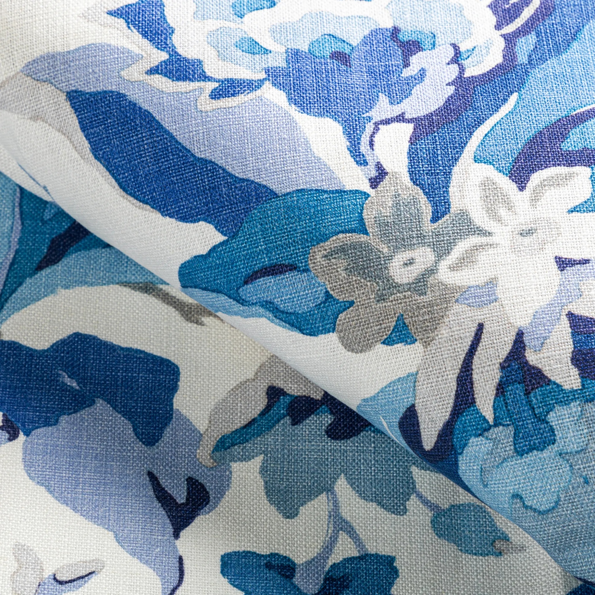 Brunschwig & Fils Ivory & Blue Horseshoe Bay Print Decorative Fabric - Premium Upholstery & Drapery Material for Home Decor & Interior Design