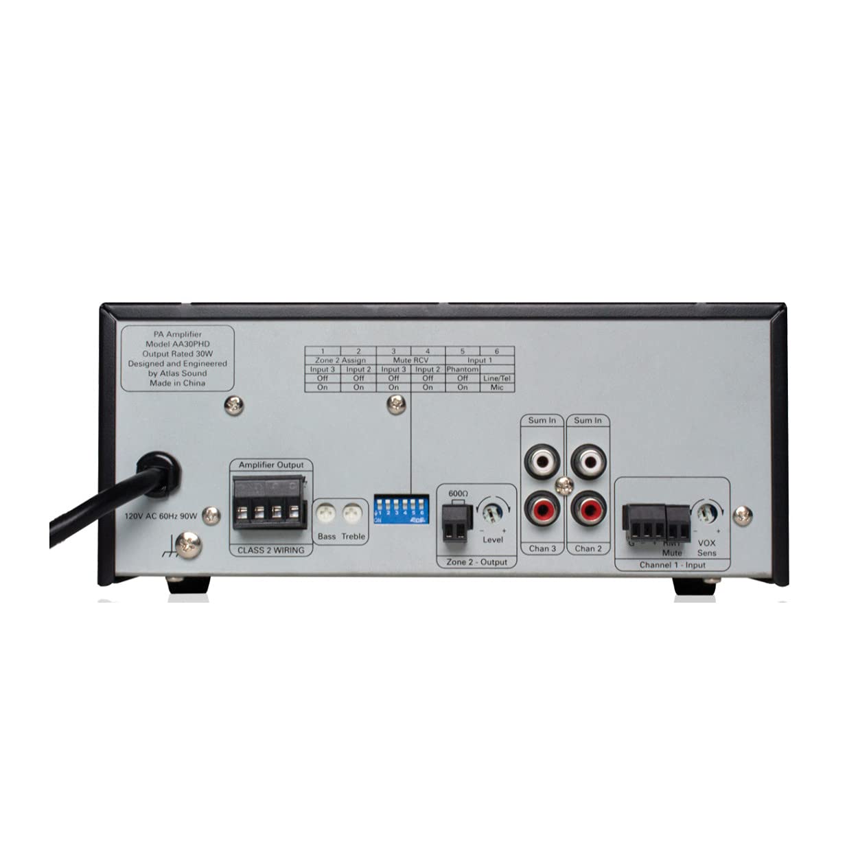 Atlas Sound 30W 3-Channel Mixer Amplifier - Professional Audio Mixing for Home Studio, DJ Setup & Live Performances