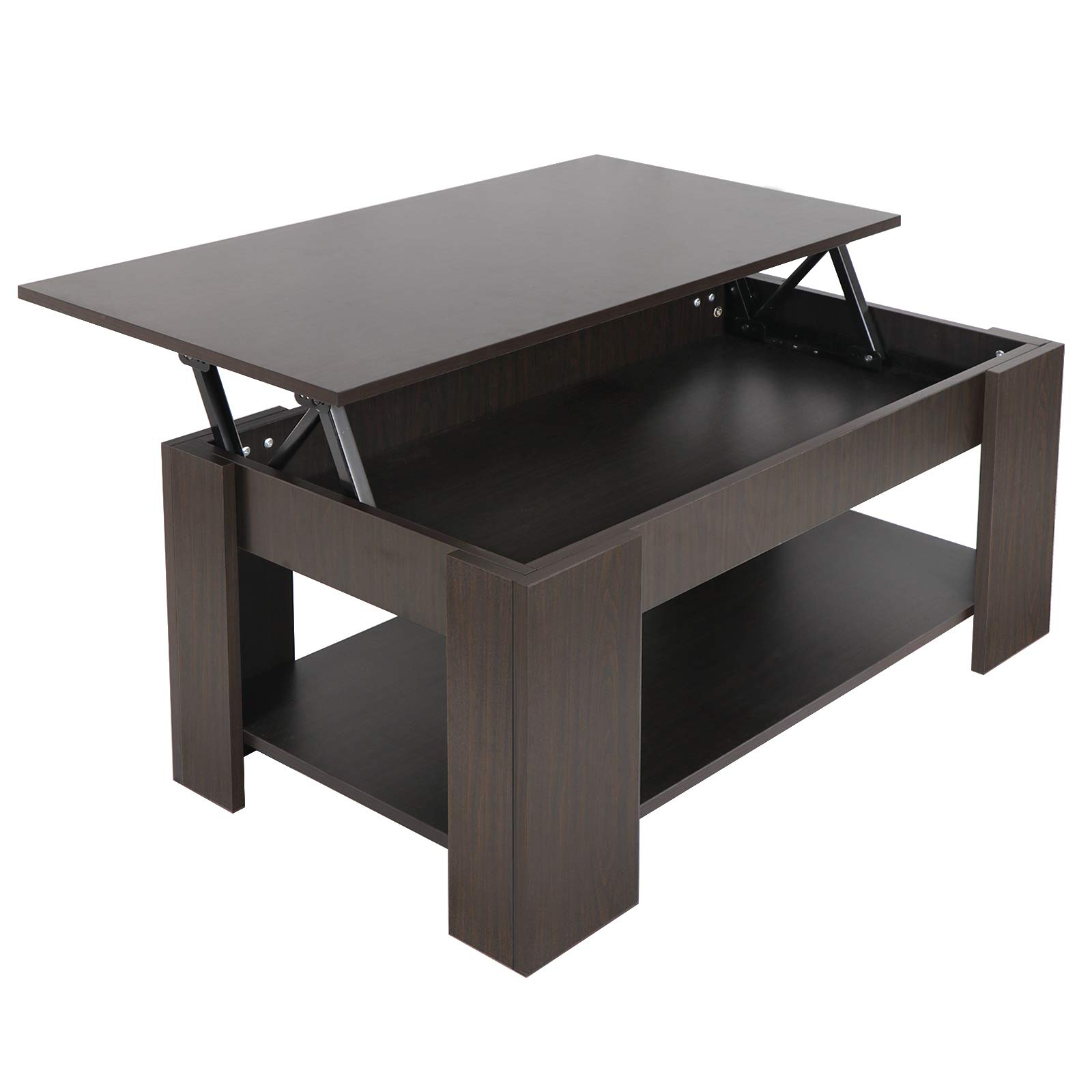 ZENY Lift Top Coffee Table with Hidden Storage Compartment & Shelves - Modern Living Room Furniture for Home Decor | Perfect for Small Spaces, Apartments & Stylish Home Organization