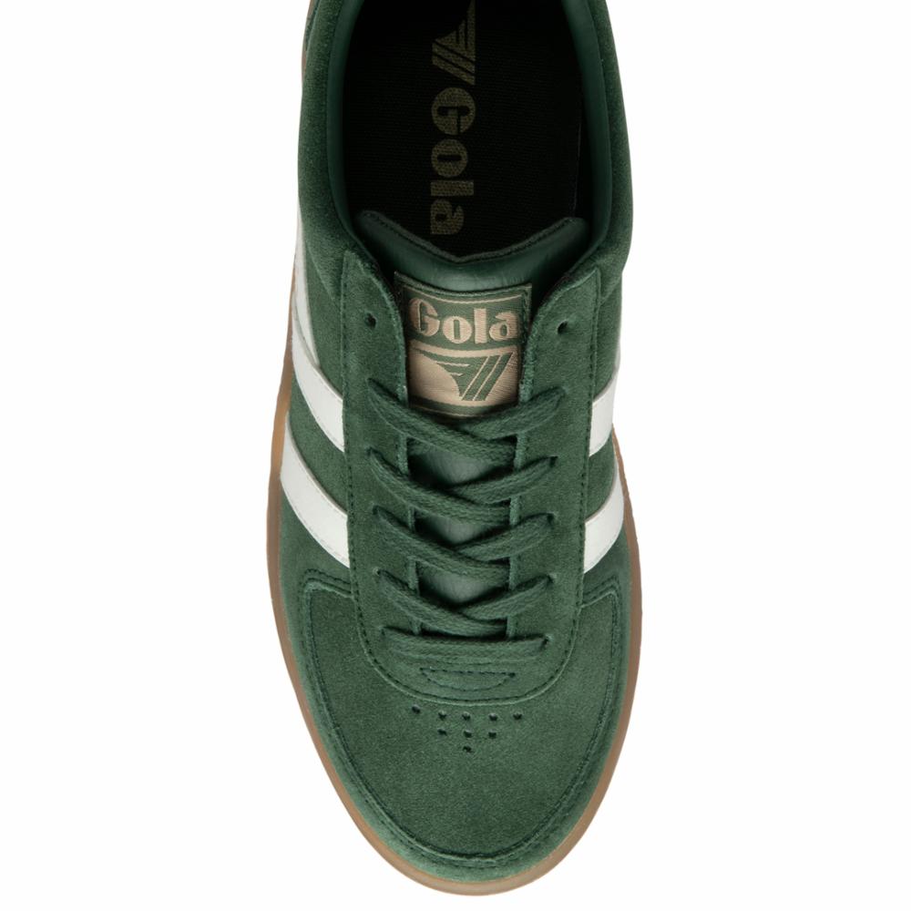Gola Women's Grandslam Suede Sneakers in Green - Classic Retro Running Shoes for Casual Wear, Gym & Street Style Fashion