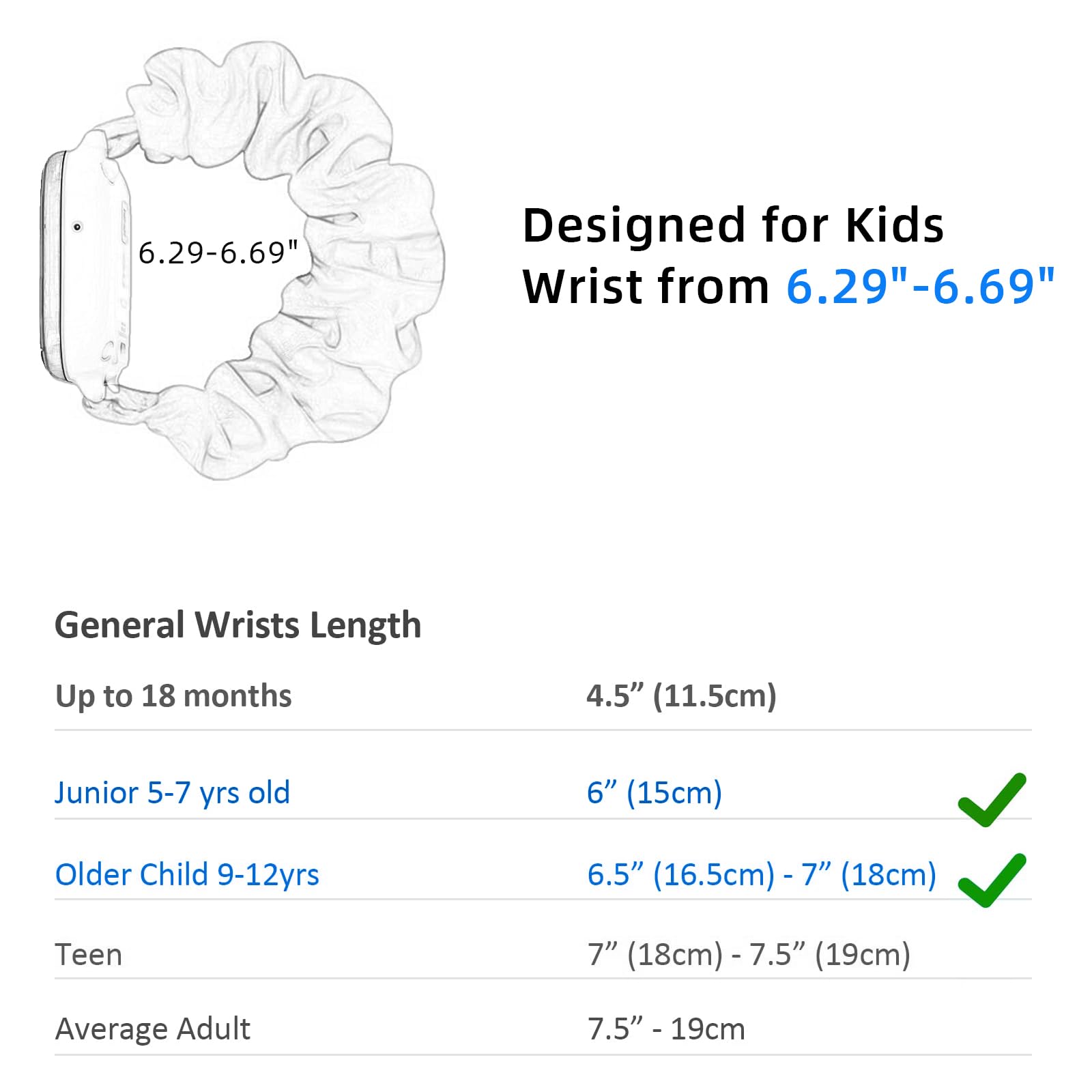 NewJourney Scrunchie Band Replacement for Gizmo Watch 3/2/1, Gabb Watch 3/2/1 & SyncUP Kids Watch - Cute Printed Stretchy Solo Loop Watch Band, Easy On/Off - Perfect for School, Play & Everyday Wear