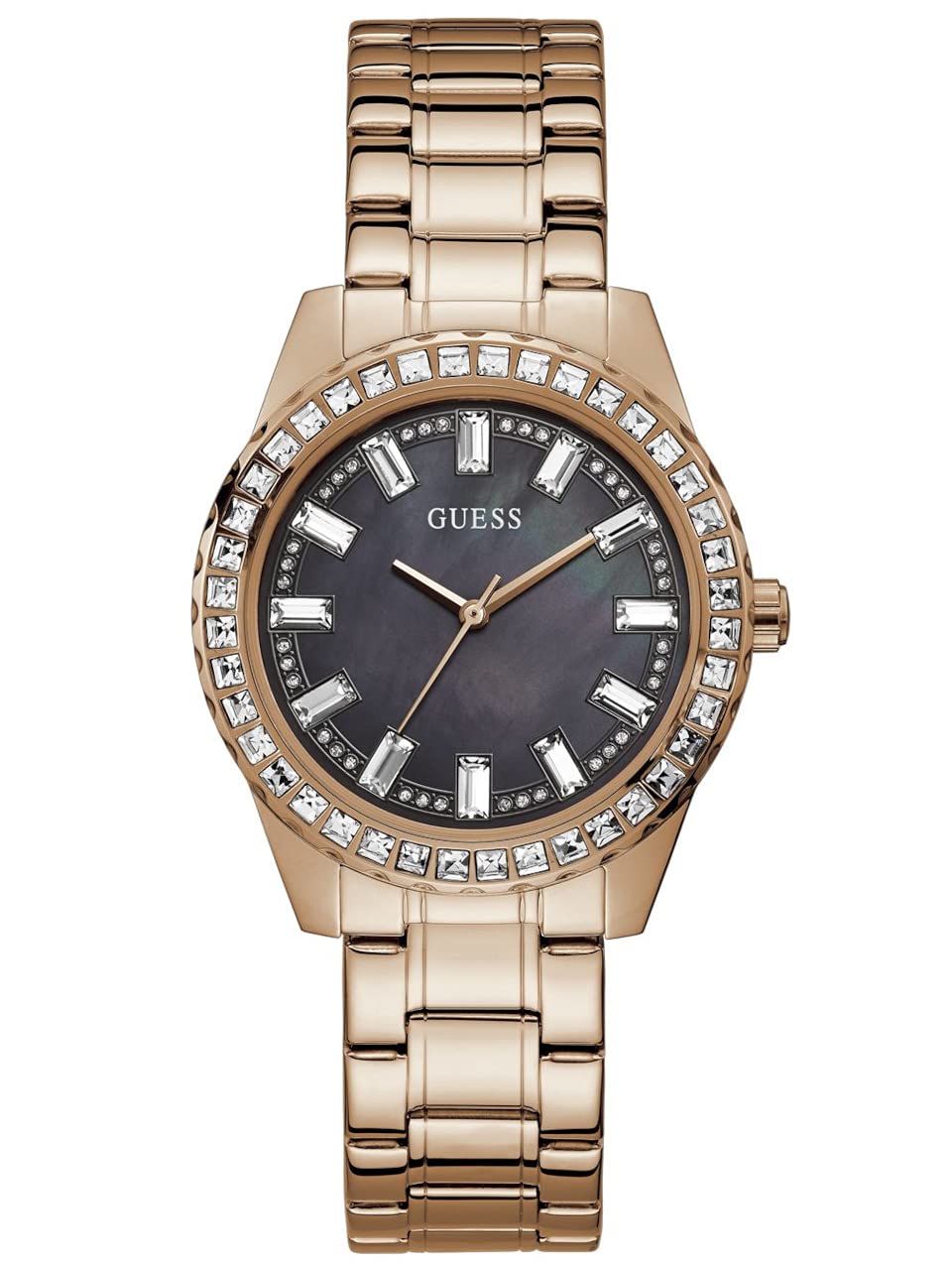 GUESS Women's Rose Gold Stainless Steel Quartz Watch GW0111L3 - Elegant Fashion Accessory for Office, Party & Everyday Wear (19mm)