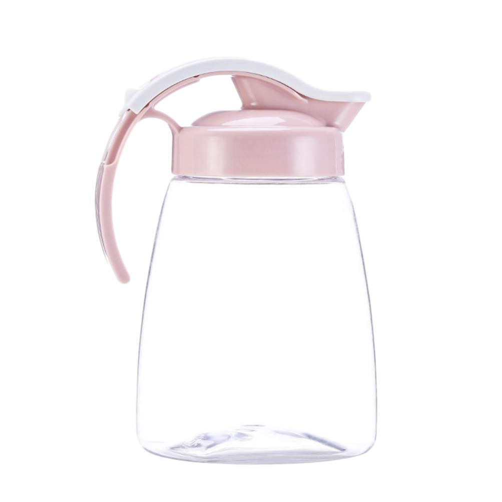 Yardwe Plastic Pitcher with Lid - 64oz BPA-Free Water Carafe for Iced Tea, Juice & Lemonade - Pink Pitcher for Refrigerator, Parties & Outdoor Dining (Size S)