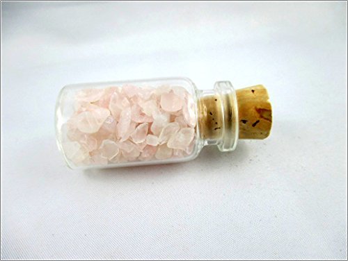 Rose Quartz Chips in Mini Glass Bottle - Natural Gemstone for Reiki, Chakra Balancing & Crystal Healing | Spiritual Gift, Meditation Aid & Holistic Therapy