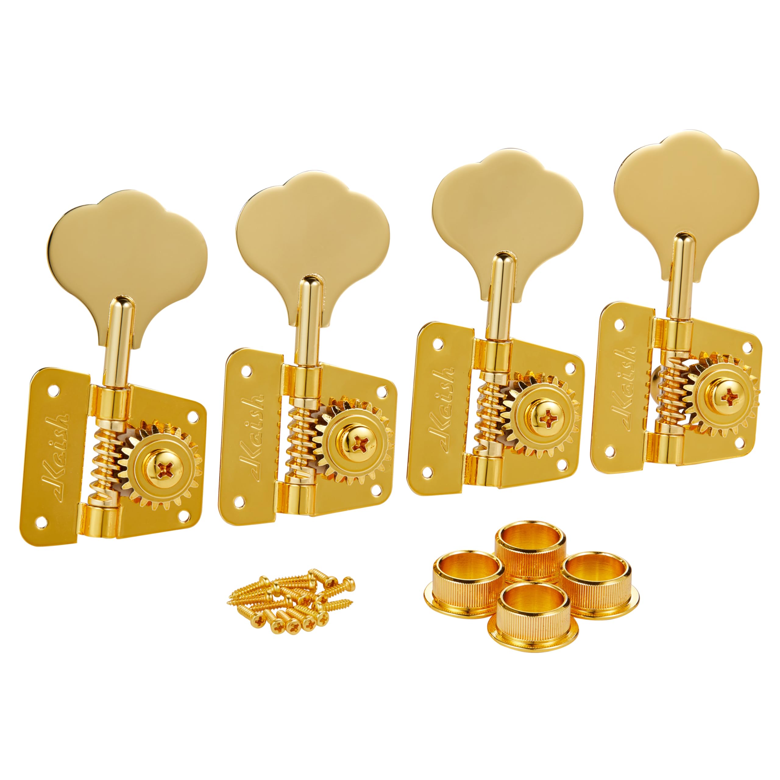 Vintage 70s Gold Cloverleaf Bass Tuners - Precision Tuning Machines for Jazz Bass (J Bass) & Precision Bass (P Bass) - Perfect for Stage Performances & Studio Recording