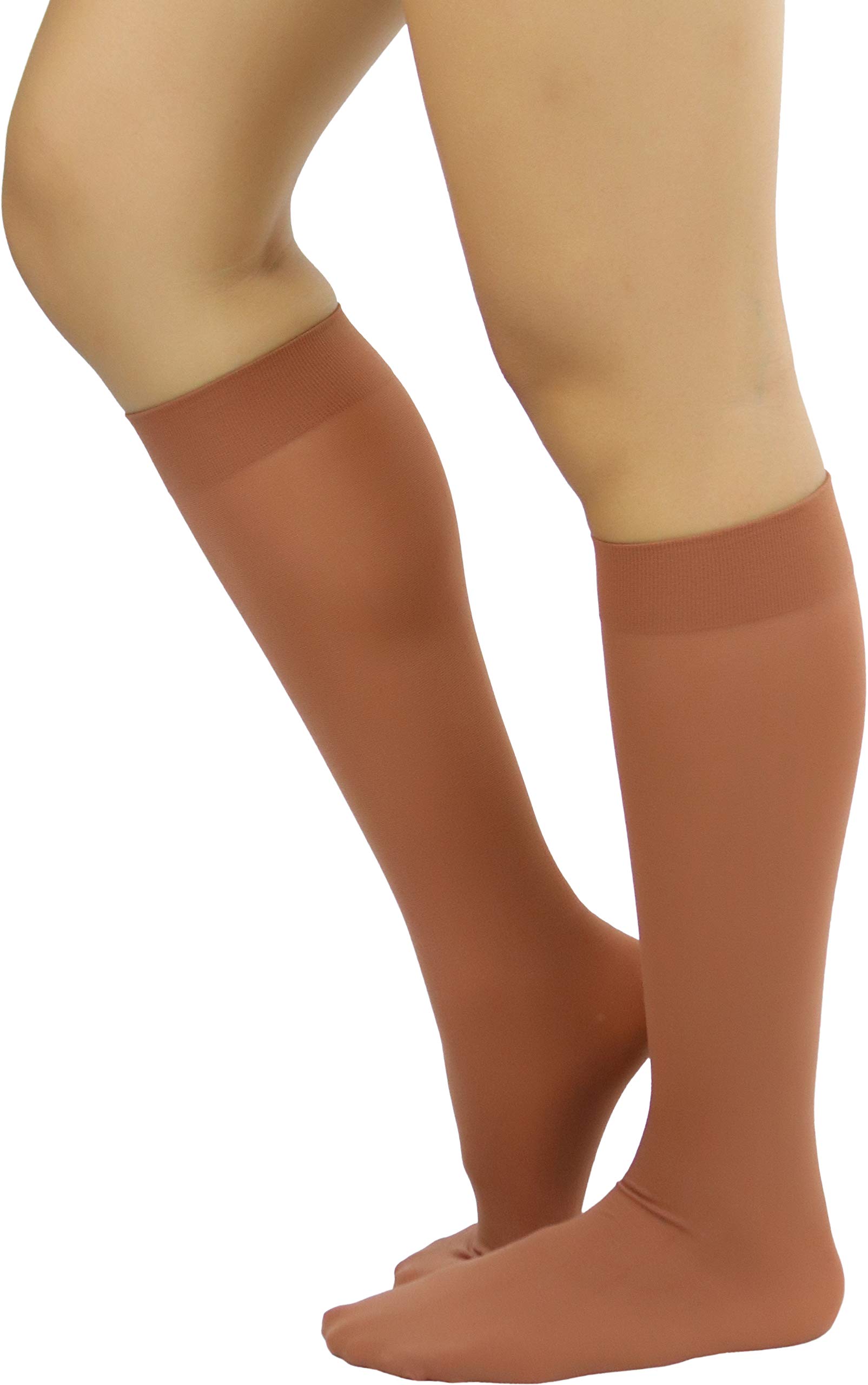 ToBeInStyle Women's Fashion Opaque Nylon Knee High Socks - Warm & Comfortable Winter Socks for Boots, Office Wear & Casual Outfits