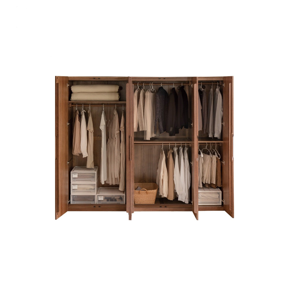 Solid Oak Wood Modern Wardrobe - Stylish & Durable Closet for Bedroom, Walk-In Closet, or Guest Room Storage