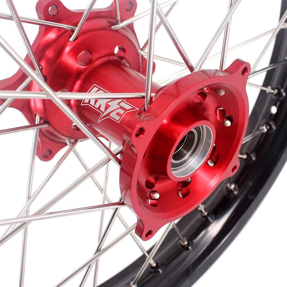 KKE 19-Inch Rear Wheel Compatible with Honda CRF250R 2014-2025 & CRF450R 2013-2025 & CRF450L/CRF450RL - CNC Red Back Hub - Dirt Bike Off-Road Racing & Trail Riding Upgrade