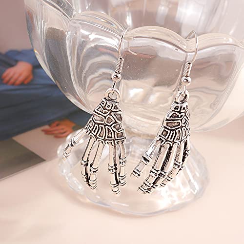 Spooky Halloween Spider Earrings for Women - Gothic Skeleton Hand Stud Earrings - 2 Pairs Set - Perfect for Halloween Costumes, Cosplay, and Gothic Fashion Accessories