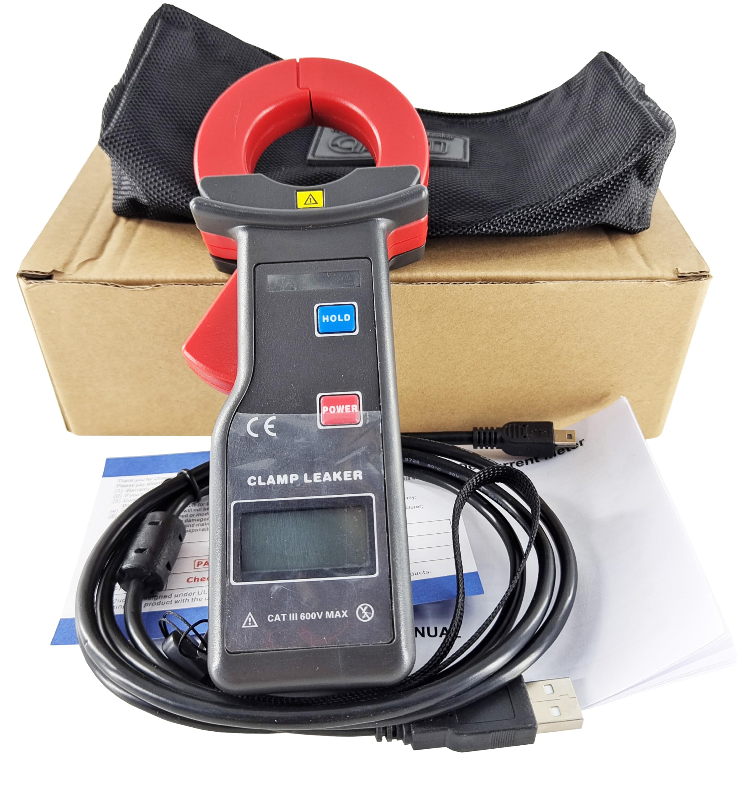 High Precision Clamp Leakage Current Meter - 0mA to 600A Range, 35mm x 40mm Clamp Size for Accurate Small Current Measurement - Ideal for Electrical Maintenance, HVAC Systems, and Industrial Equipment Testing