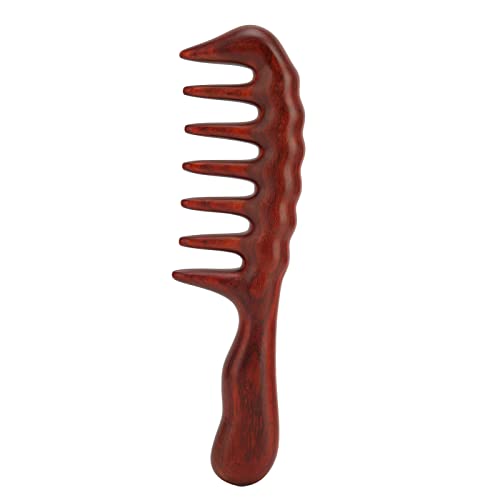 Sandalwood Wide Tooth Comb for Hair - Stress Relief & Hair Luster Booster - Natural Wooden Comb for Detangling & Scalp Massage - Perfect for Daily Use, Travel & Self-Care Routine