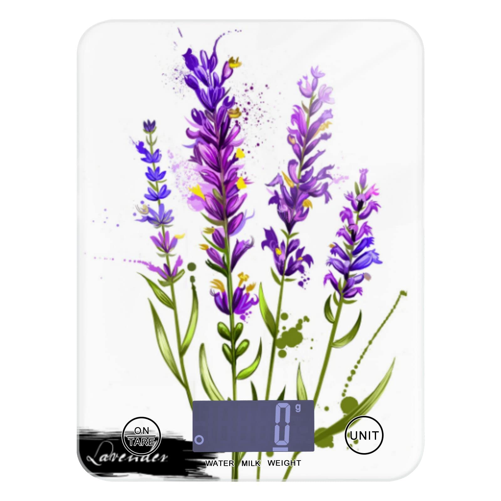 **Lavender Flower Digital Kitchen Scale - Waterproof Food Scale with Ounces & Grams for Cooking, Baking, Meal Prep - Perfect for Home Kitchen & Professional Use**