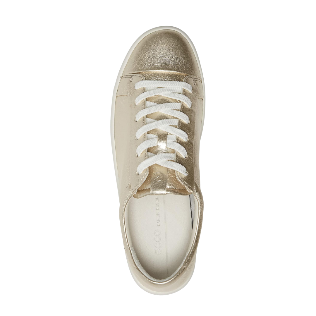 Women's Soft 7 Sneakers - Pure White & Gold Comfortable Walking Shoes for Casual Wear, Work & Everyday Fashion